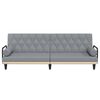 vidaXL Sofa Bed with Armrests Light Grey Fabric