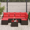 vidaXL Sofa Set 7 pcs Brown Poly Rattan