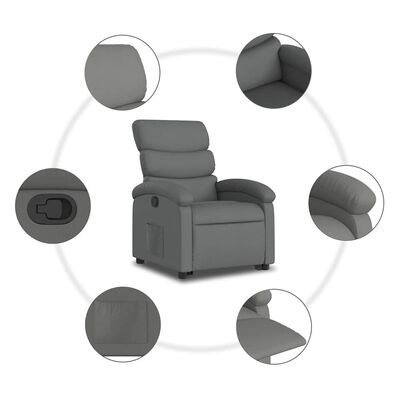 vidaXL Stand up Recliner Chair Dark Grey Fabric