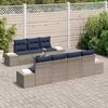vidaXL Sofa Set with Cushion 8 pcs Grey Poly Rattan
