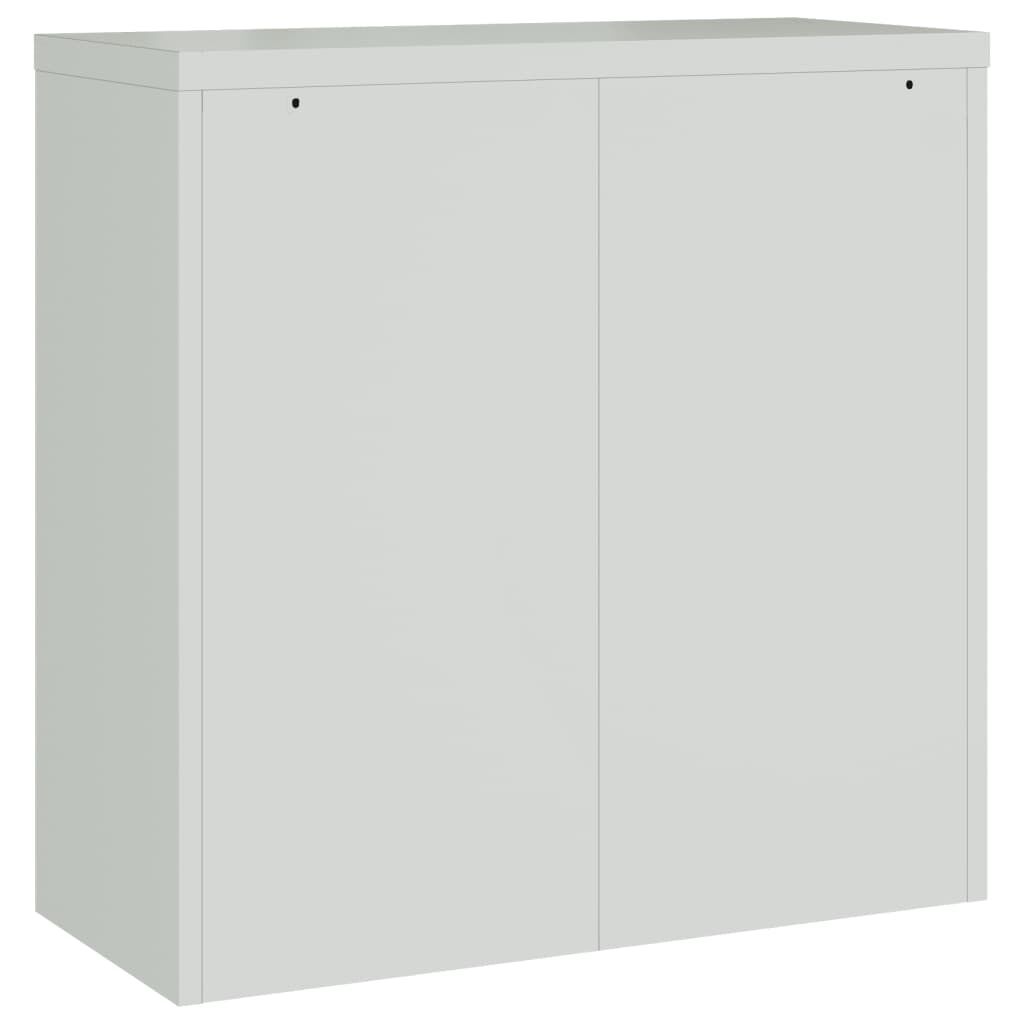 vidaXL Office Cabinet with 2 Doors Grey 90 cm Steel