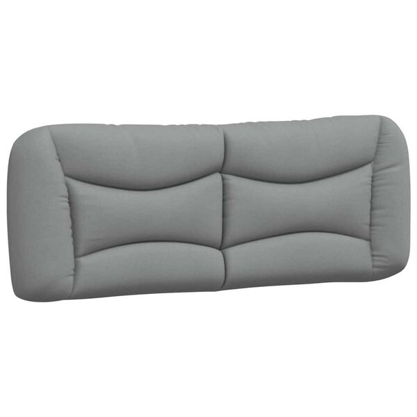 vidaXL Bed Frame with LED without Mattress "Hvar" Light Grey 137x190 cm Fabric