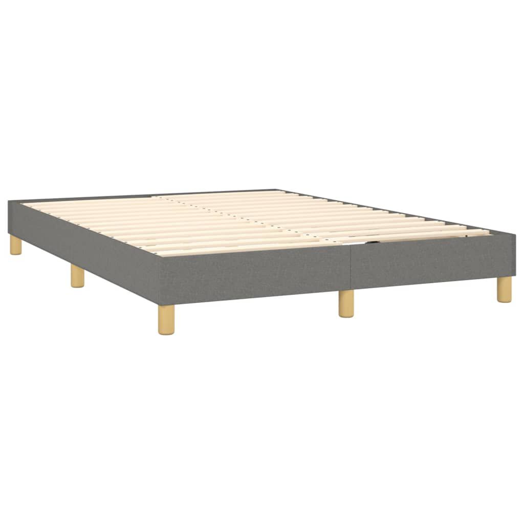 vidaXL Box Spring Bed with Mattress Dark Grey 153x203 cm Queen Size Fabric