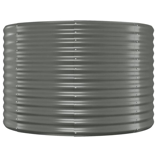 vidaXL Garden Raised Bed Galvanised Steel 100x100x68 cm Grey