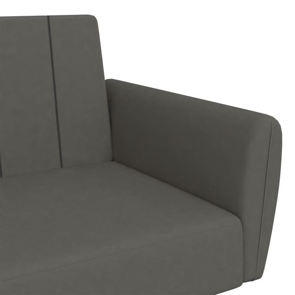 vidaXL 2-Seater Sofa Bed Dark Grey Velvet