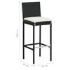 vidaXL 5 Piece Garden Bar Set with Cushions Black