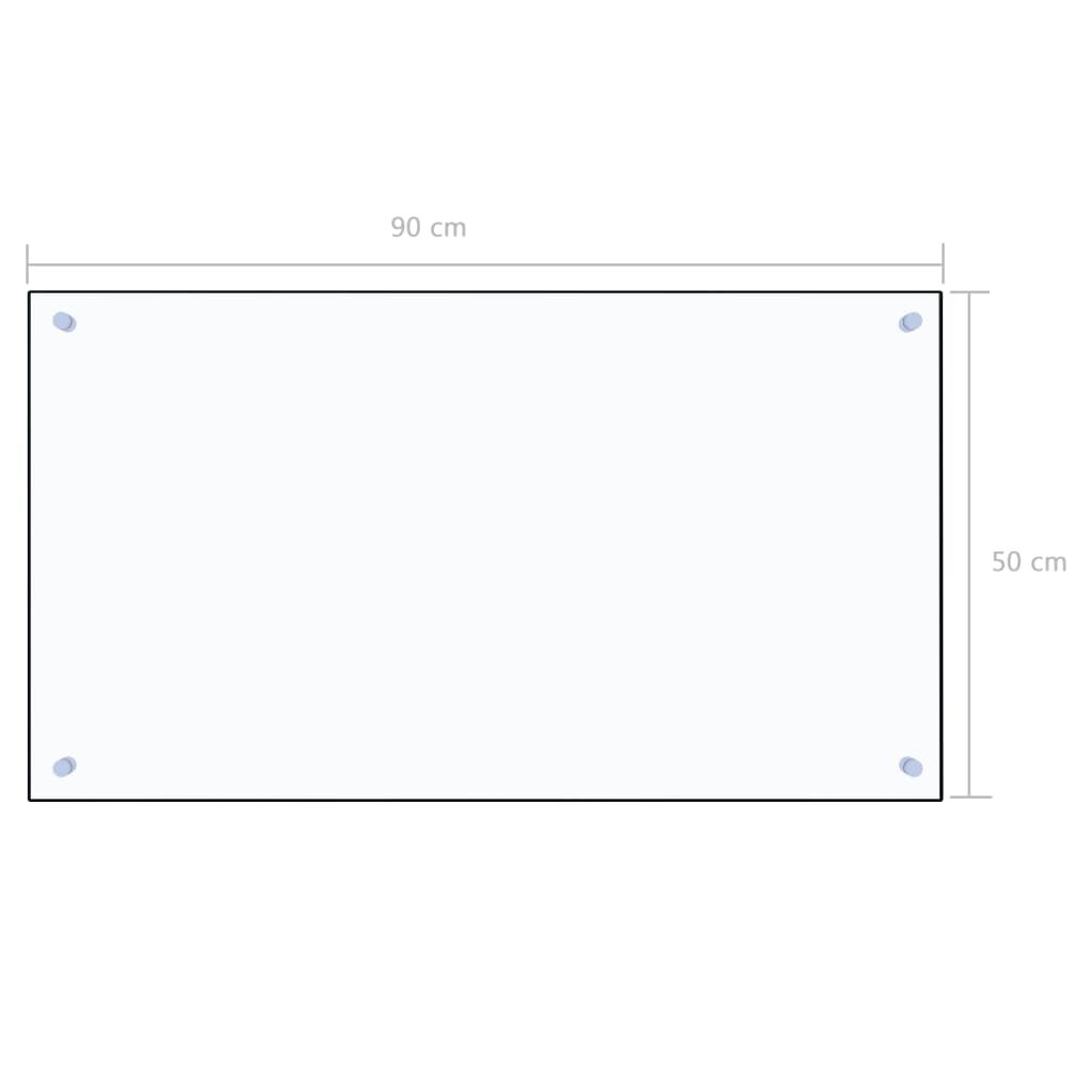 vidaXL Kitchen Backsplash Transparent 90 x 50 cm Tempered Glass
