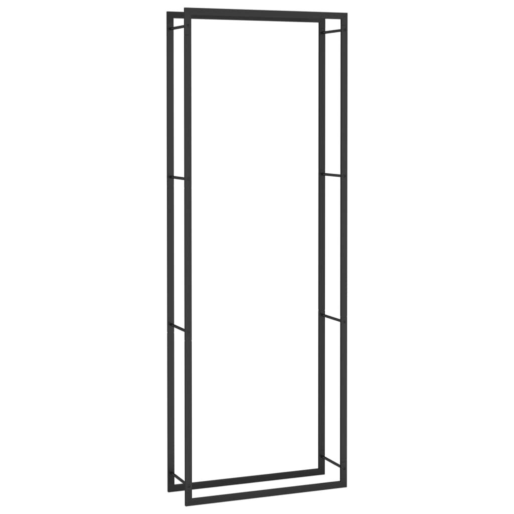 vidaXL Firewood Rack Matt Black 80x28x222 cm Steel