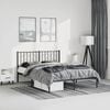 vidaXL Metal Bed Frame without Mattress with Headboard Black 150x200cm