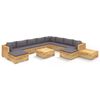 vidaXL 12 Piece Garden Lounge Set with Cushions Solid Teak Wood