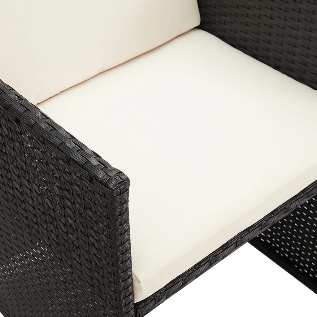 vidaXL Garden Chairs 4 pcs Poly Rattan Black