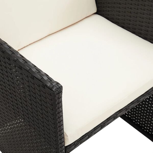 vidaXL Garden Chairs 4 pcs Poly Rattan Black