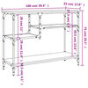 vidaXL Console Table with Shelves Smoked Oak 100x35x75 cm