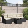 vidaXL 7 Piece Garden Sofa Set with Cushions Black Poly Rattan