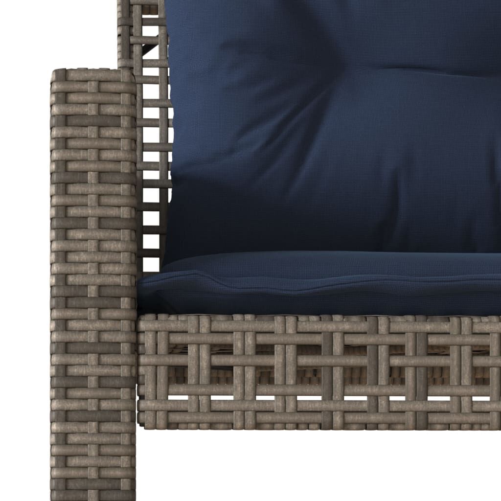 vidaXL 4 Piece Garden Sofa Set with Cushions Grey Poly Rattan Glass