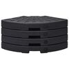 vidaXL Umbrella Base Fan-shaped 4 pcs Black