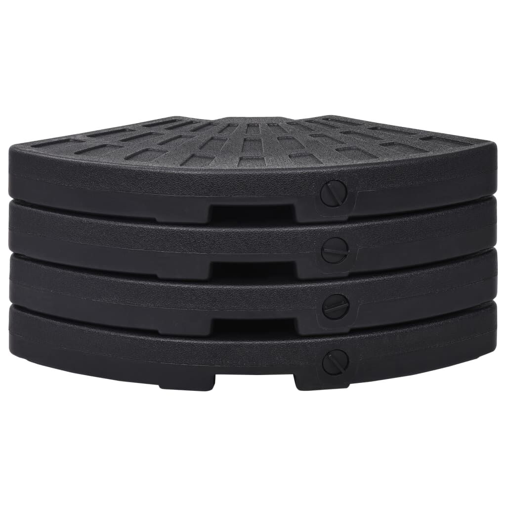 vidaXL Umbrella Base Fan-shaped 4 pcs Black