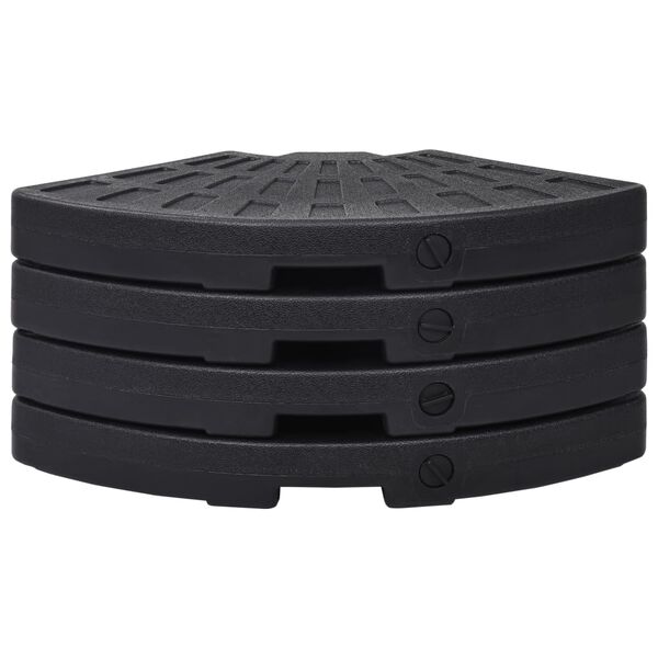 vidaXL Umbrella Base Fan-shaped 4 pcs Black