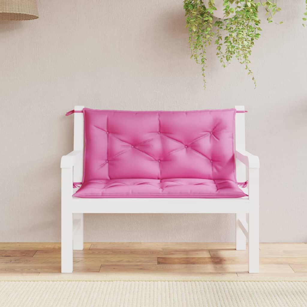 vidaXL Garden Bench Cushions 2pcs Pink 100x50x7cm Fabric