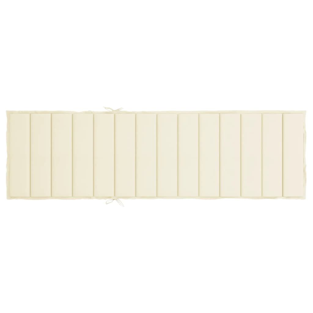 vidaXL Sun Lounger Cushion Cream 200x60x3cm Oxford Fabric