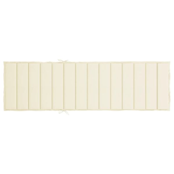 vidaXL Sun Lounger Cushion Cream 200x60x3cm Oxford Fabric