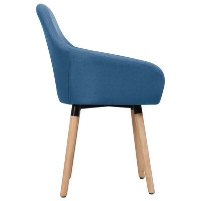 vidaXL Dining Chairs 2 pcs Blue Fabric