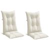 vidaXL Highback Chair Cushions 2 pcs Melange Cream 120x50x7 cm Fabric