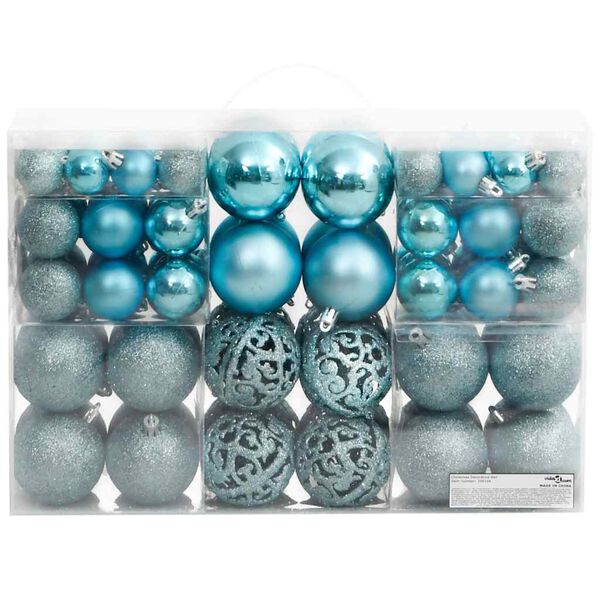 vidaXL Christmas Baubles 100 pcs Turquoise 3 / 4 / 6 cm
