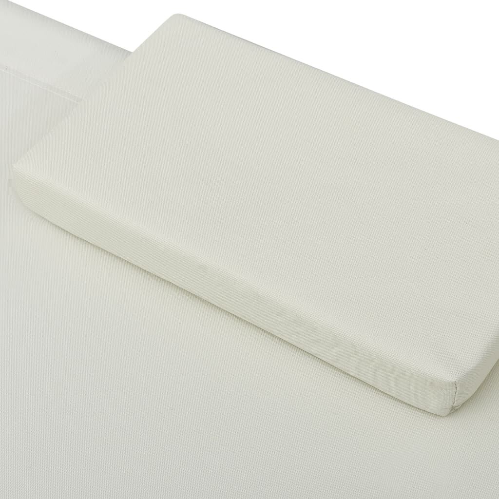 vidaXL Outdoor Lounge Bed with Canopy and Pillows Cream White