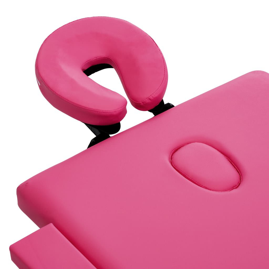 vidaXL Foldable Massage Table 4 Zones Aluminium Pink