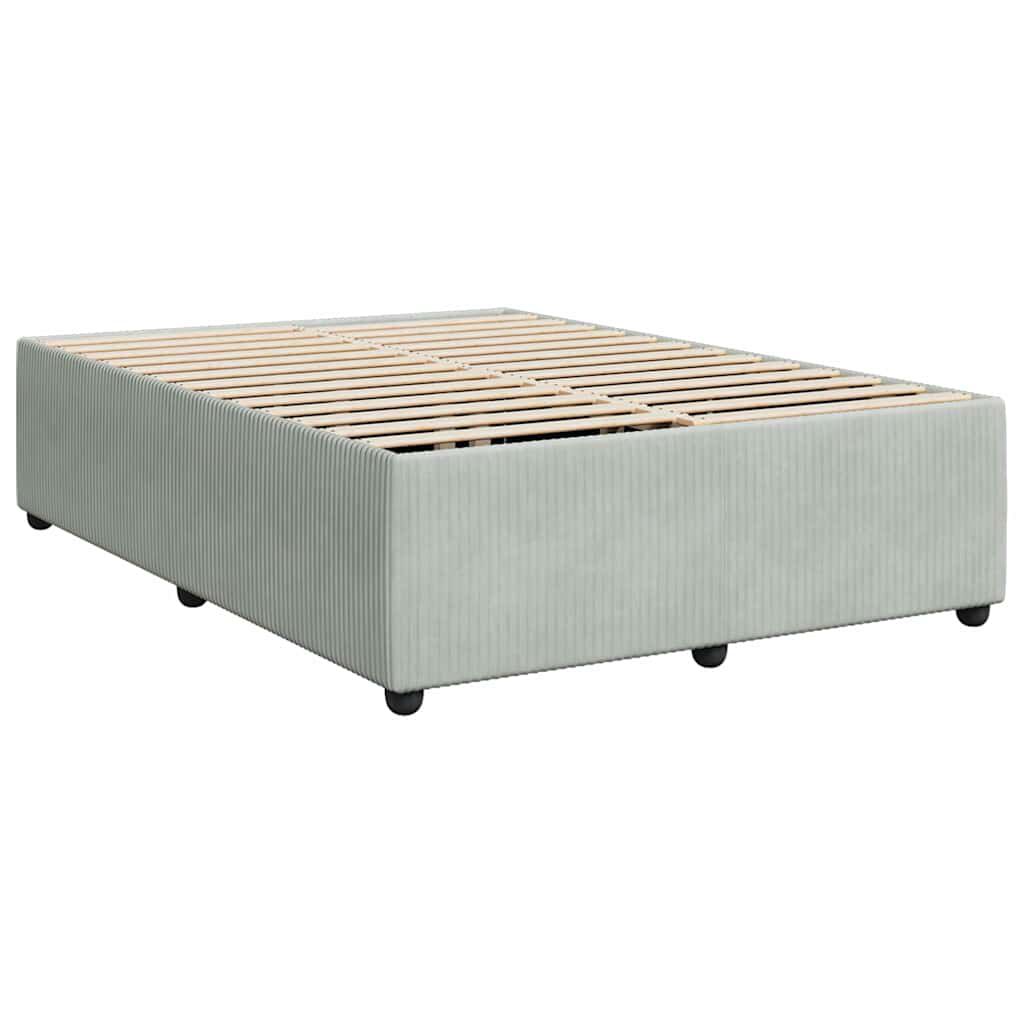 vidaXL Box Spring Bed with Mattress Light Grey Queen Velvet