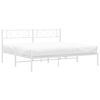 vidaXL Metal Bed Frame without Mattress with Headboard White 183x213cm