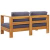vidaXL Garden Sofa Bench with Cushions 140 cm Solid Acacia Wood Grey