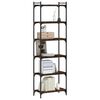 vidaXL Bookcase 6-Tier Smoked Oak 60x30x188 cm Engineered Wood