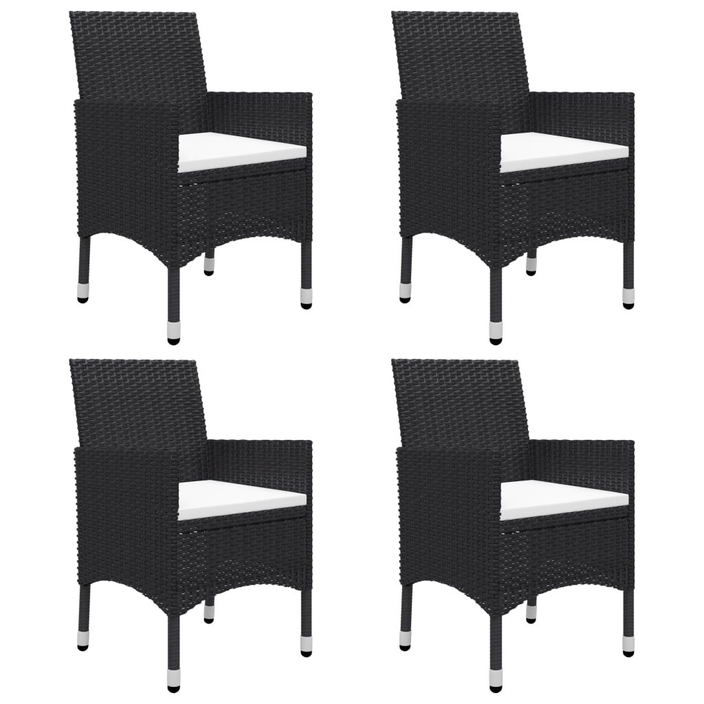 vidaXL 7 Piece Garden Dining Set Black