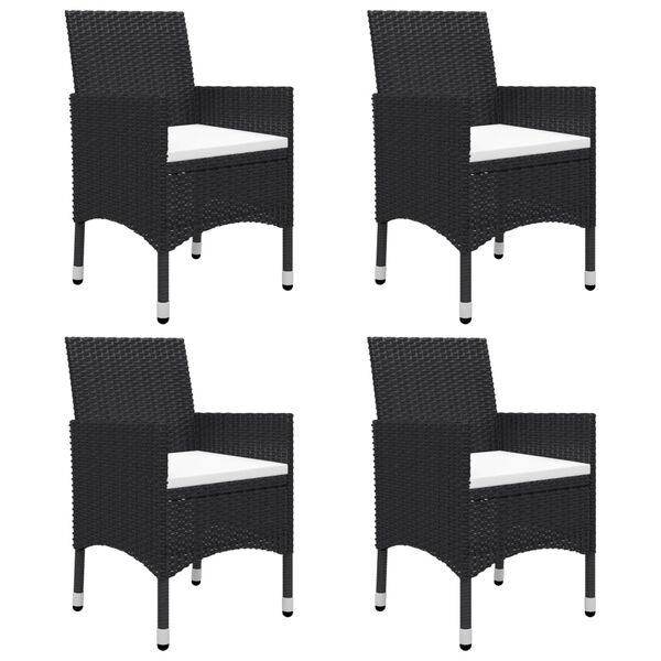vidaXL 7 Piece Garden Dining Set Black
