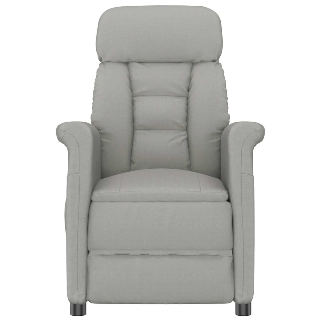 vidaXL Massage Chair Light Grey Microfibre Fabric