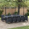 vidaXL Garden Dining Set with Cushion 11 pcs Anthracite and Cream