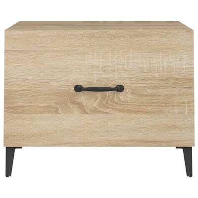 vidaXL Coffee Table with Metal Legs 2 pcs Sonoma Oak 50x50x40 cm