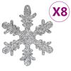 vidaXL 111 Piece Christmas Bauble Set Silver Polystyrene