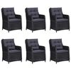 vidaXL 7 Piece Garden Dining Set Black