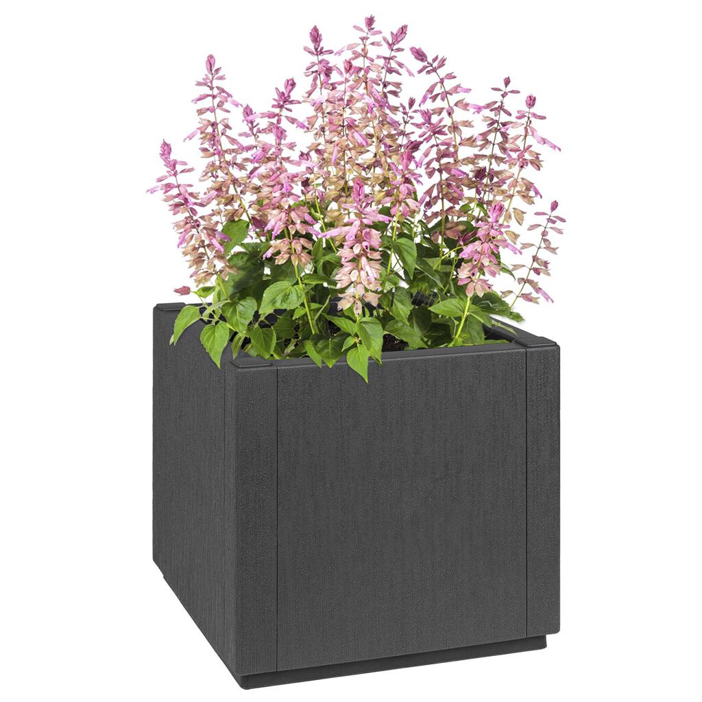 vidaXL Garden Planter in Dark Grey, 36x36x35 cm, made of PP