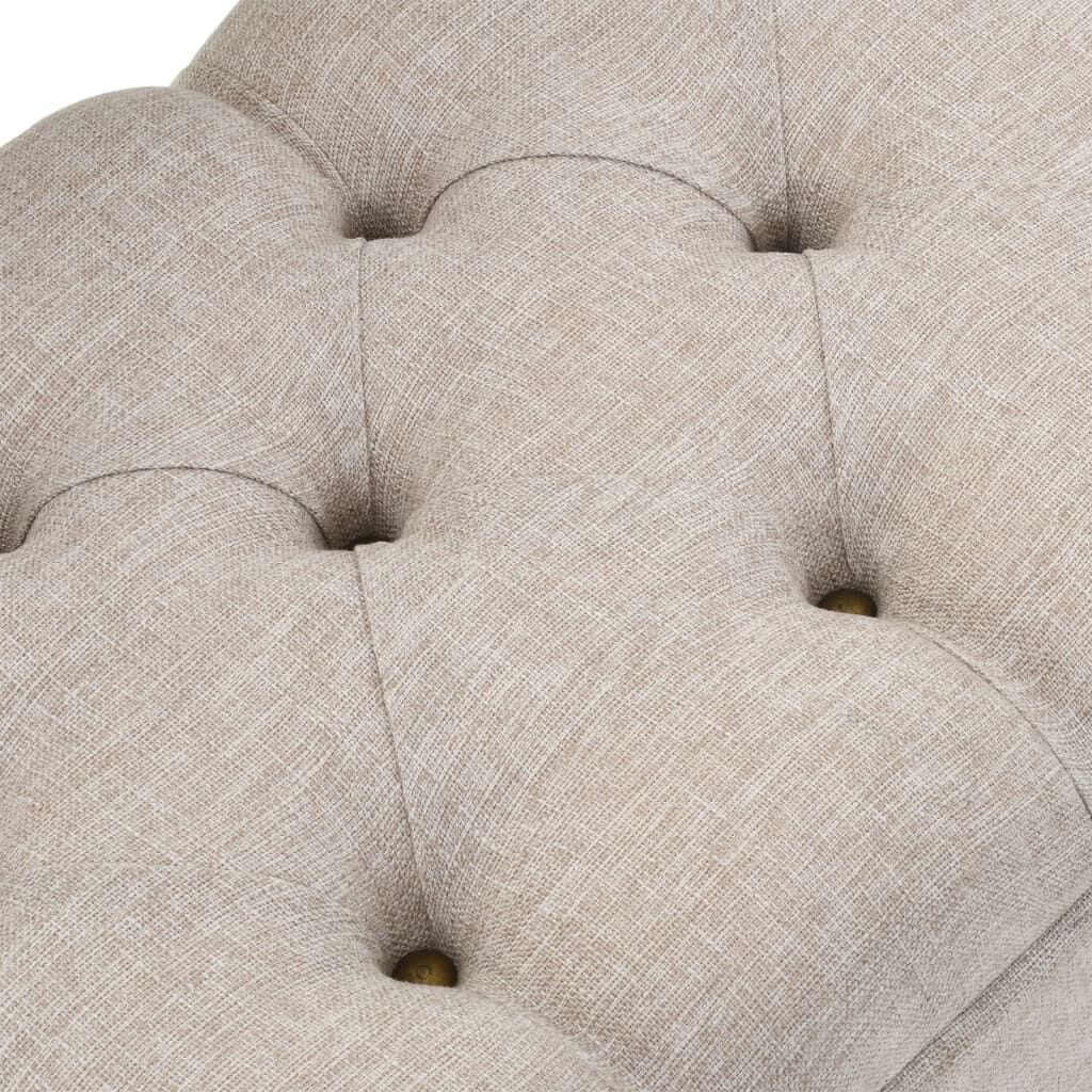 vidaXL Storage Bench with Backrest 110 cm Cream Fabric