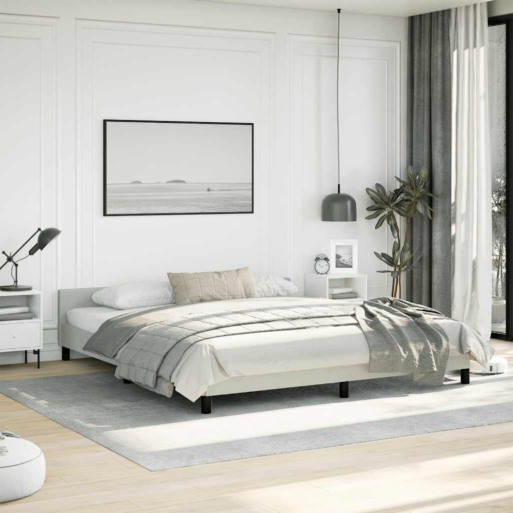vidaXL Bed Frame without Mattress Light Grey 183x213 cm Velvet