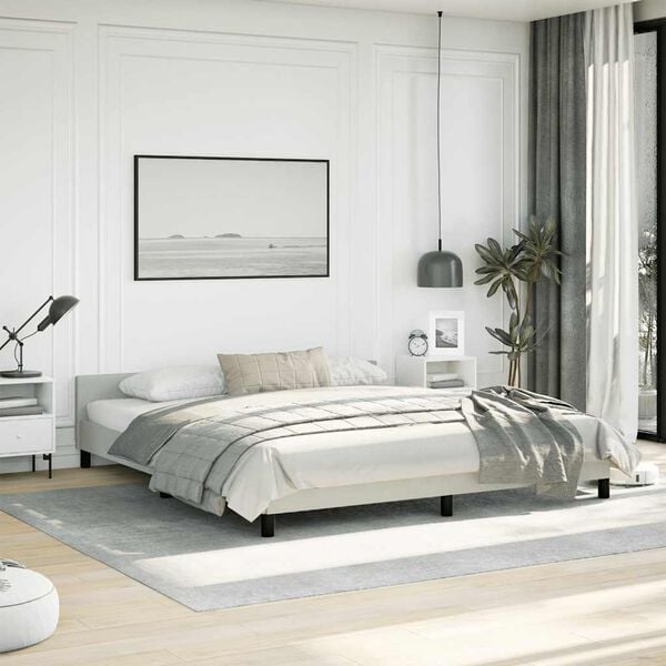 vidaXL Bed Frame without Mattress Light Grey 183x213 cm Velvet