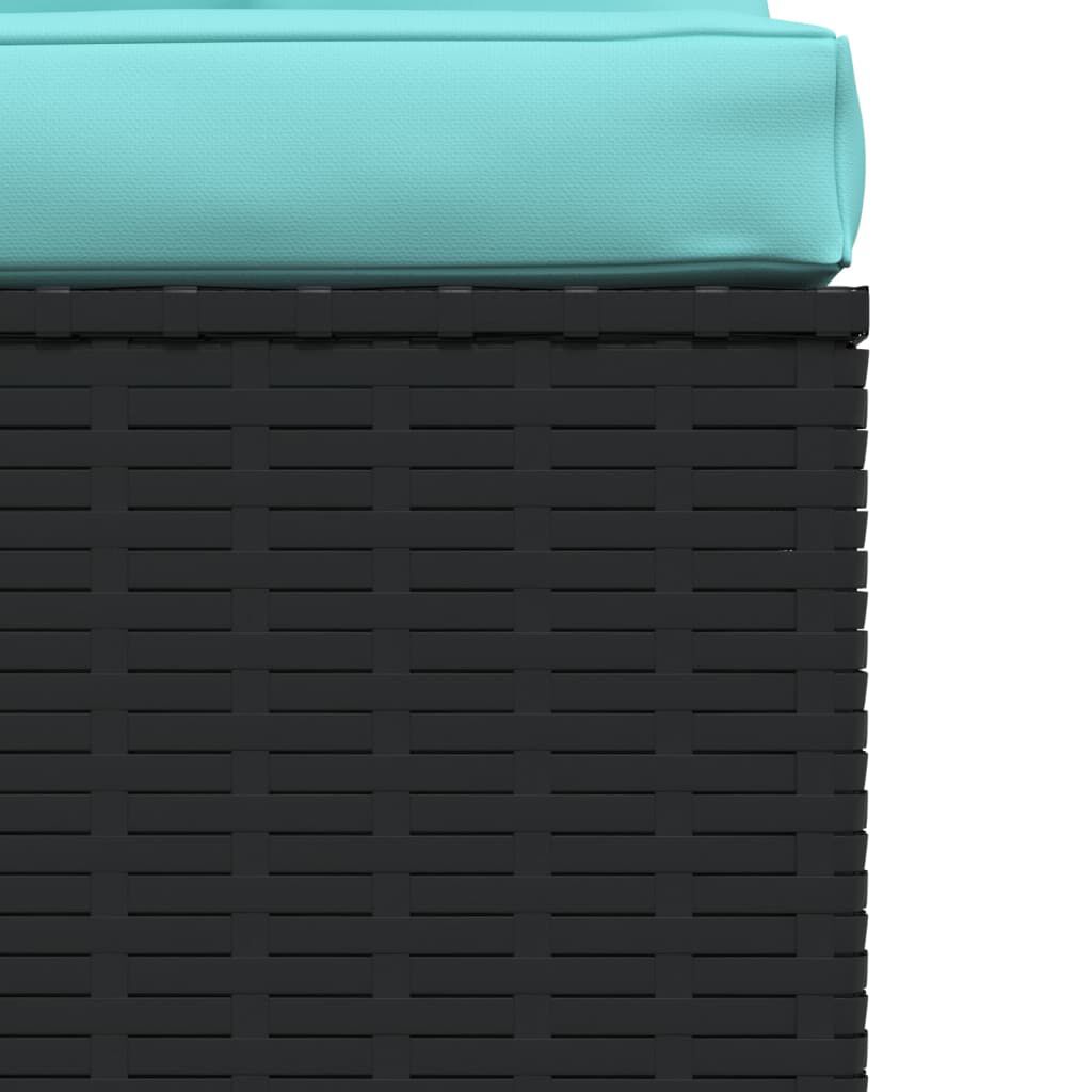 vidaXL 4-Seater Sofa with Cushions Black Poly Rattan