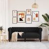 vidaXL Chesterfield Sofa 2-Seater Black Fabric