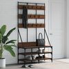 vidaXL Clothes Rack with Shoe Storage Brown Oak 100x40x184 cm