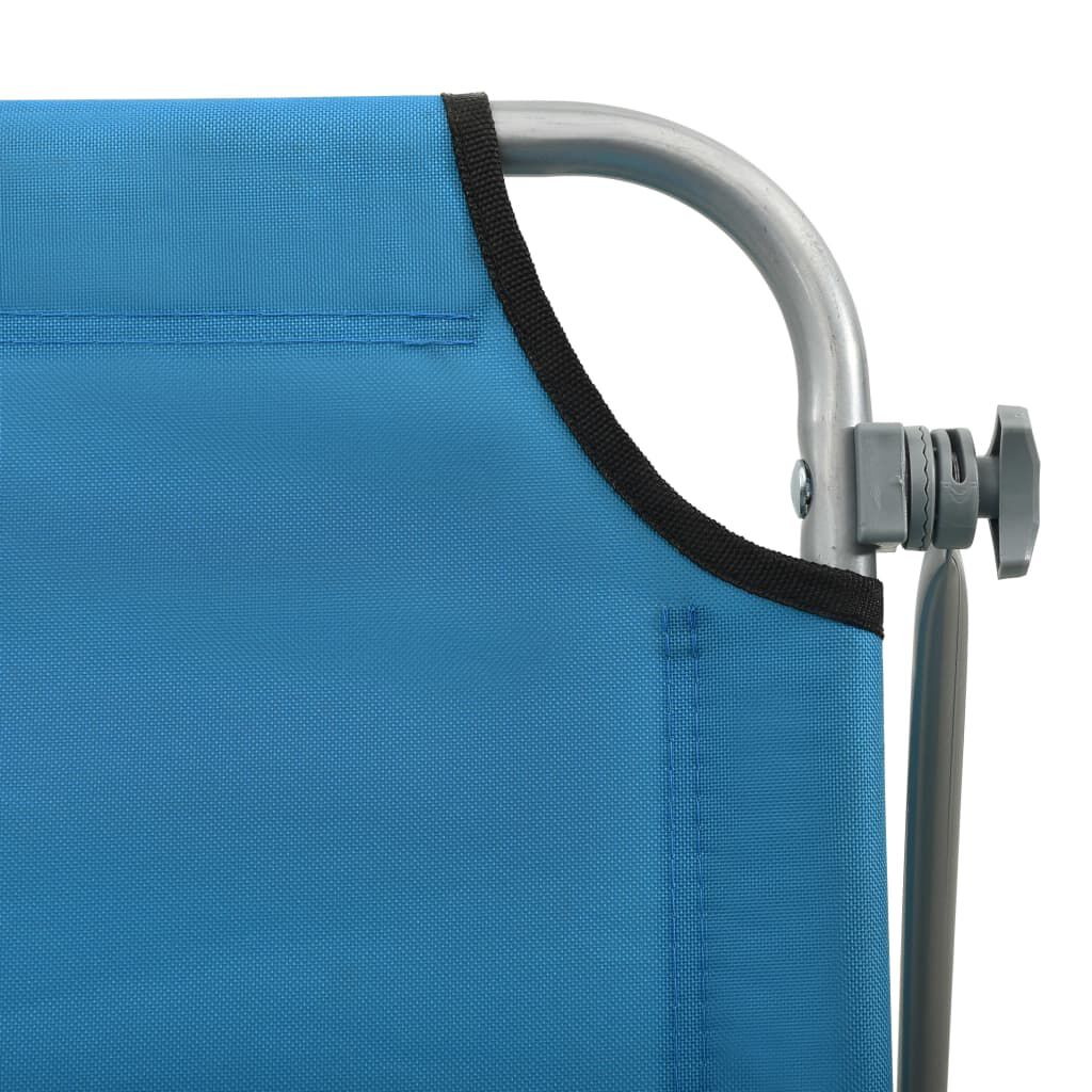 vidaXL Sun Lounger with Canopy Steel Blue