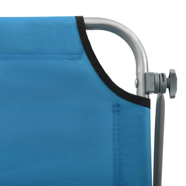 vidaXL Sun Lounger with Canopy Steel Blue